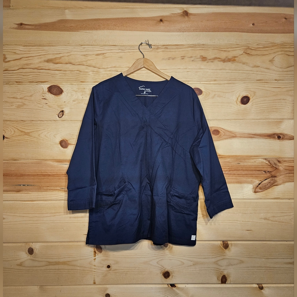 Buttersoft Navy Blue Women's Top 3/4 Sleeves Size XL